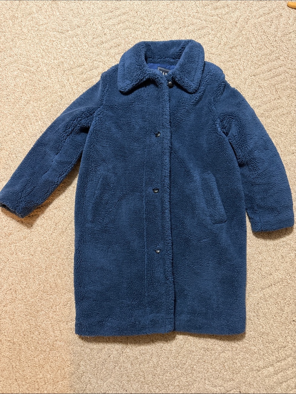 GAP Navy Plush Teddy Coat for Women